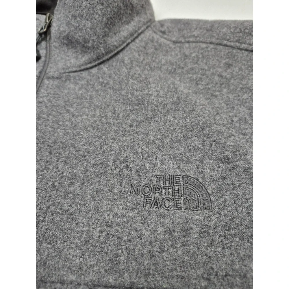 The North Face Jacket Mens L Gray Wool Fleece Full Zip Lined Windbreaker